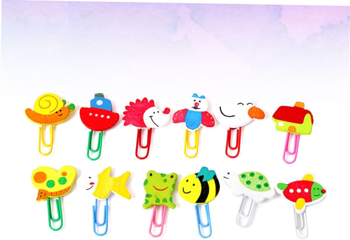 MAGICLULU 48 marcadores de animales lindos mini clips de papel de rana clips de carpeta clips de clip de papel clips para papel de dibujos animados