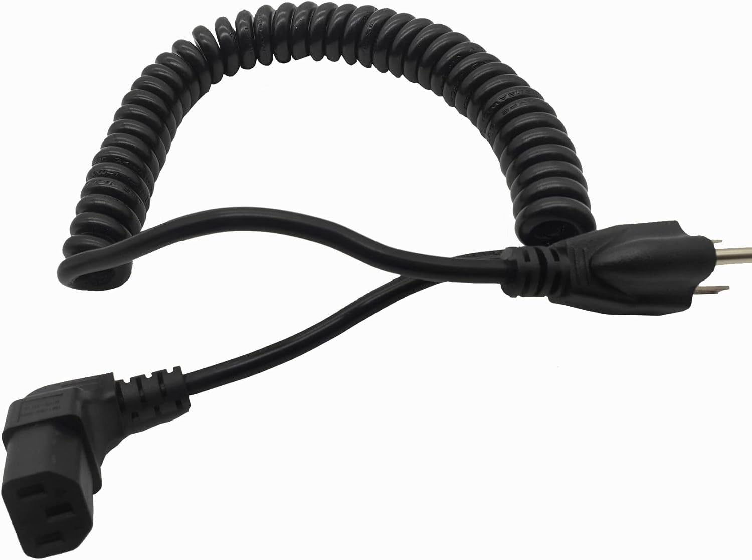 Cable de alimentación en espiral hembra de 3 clavijas, cable de alimentación de CA de 3 clavijas, cable de alimentación de 8.2ft8 pies, cable de
