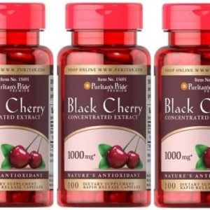 Puritan’s Pride Cereza Negra 1000 mg – 300 Cápsulas Paquete de 3 Hecho en Estados Unidos Puritan’s Pride Cereza Negra 1000 mg – 300 Cápsulas Paquete de 3 Hecho en Estados Unidos