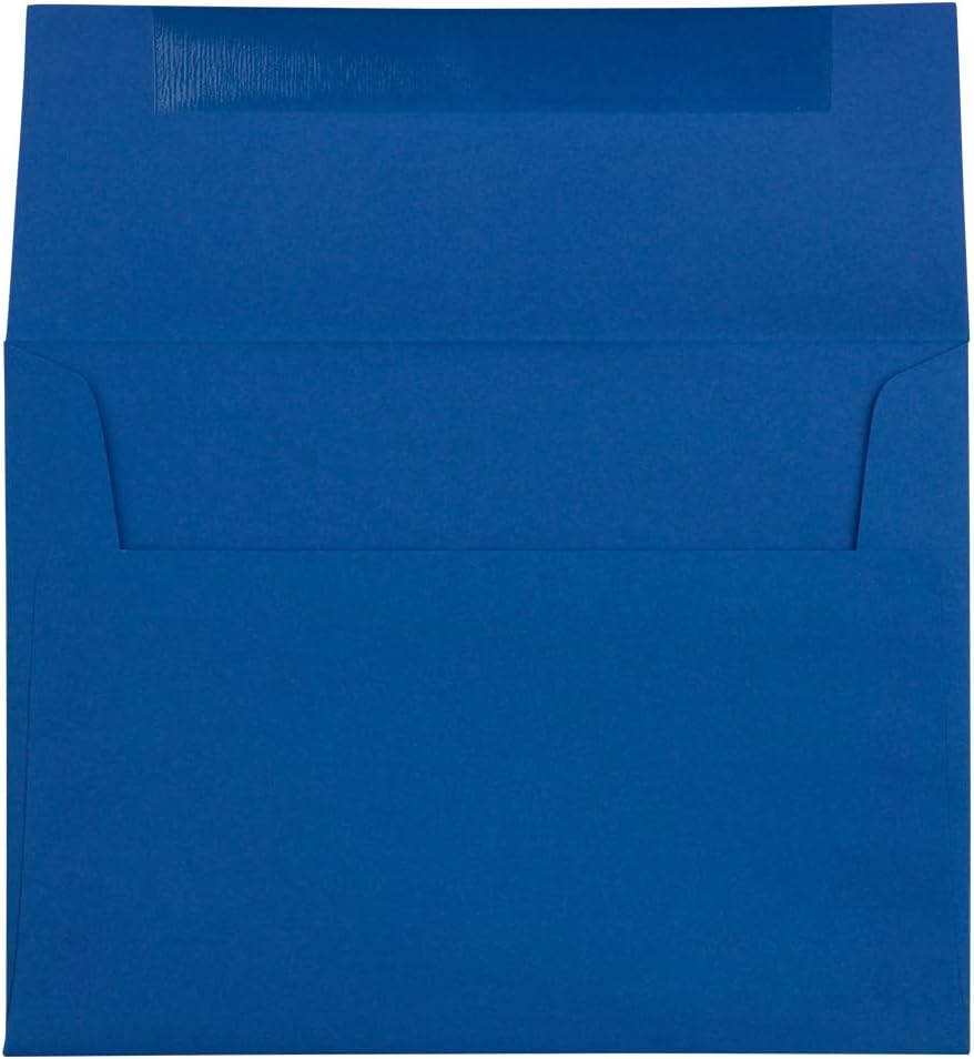 JAM PAPER Sobres de invitación A6 Premium – 4 34 x 6 12 – Azul Presidencial – Paquete de 50