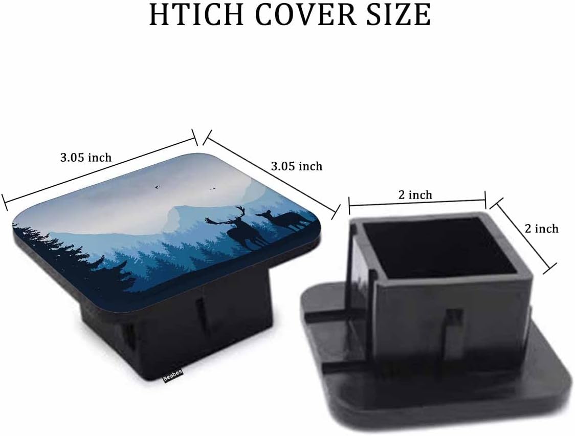 Beabes Cubiertas de enganche de ciervos de 2 pulgadas, cubierta de enganche de remolque de ciervos, accesorios exteriores de automóvil, cubierta de