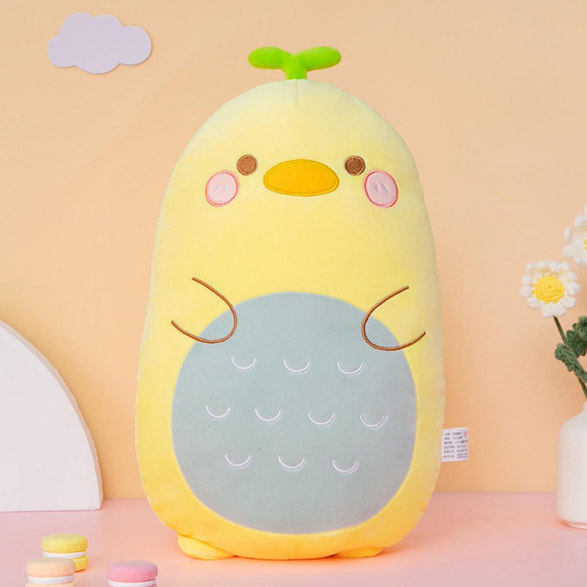 Almohada de peluche de pato para abrazar, bonita almohada de peluche de animal de peluche, almohada suave de peluche de dibujos animados para niños
