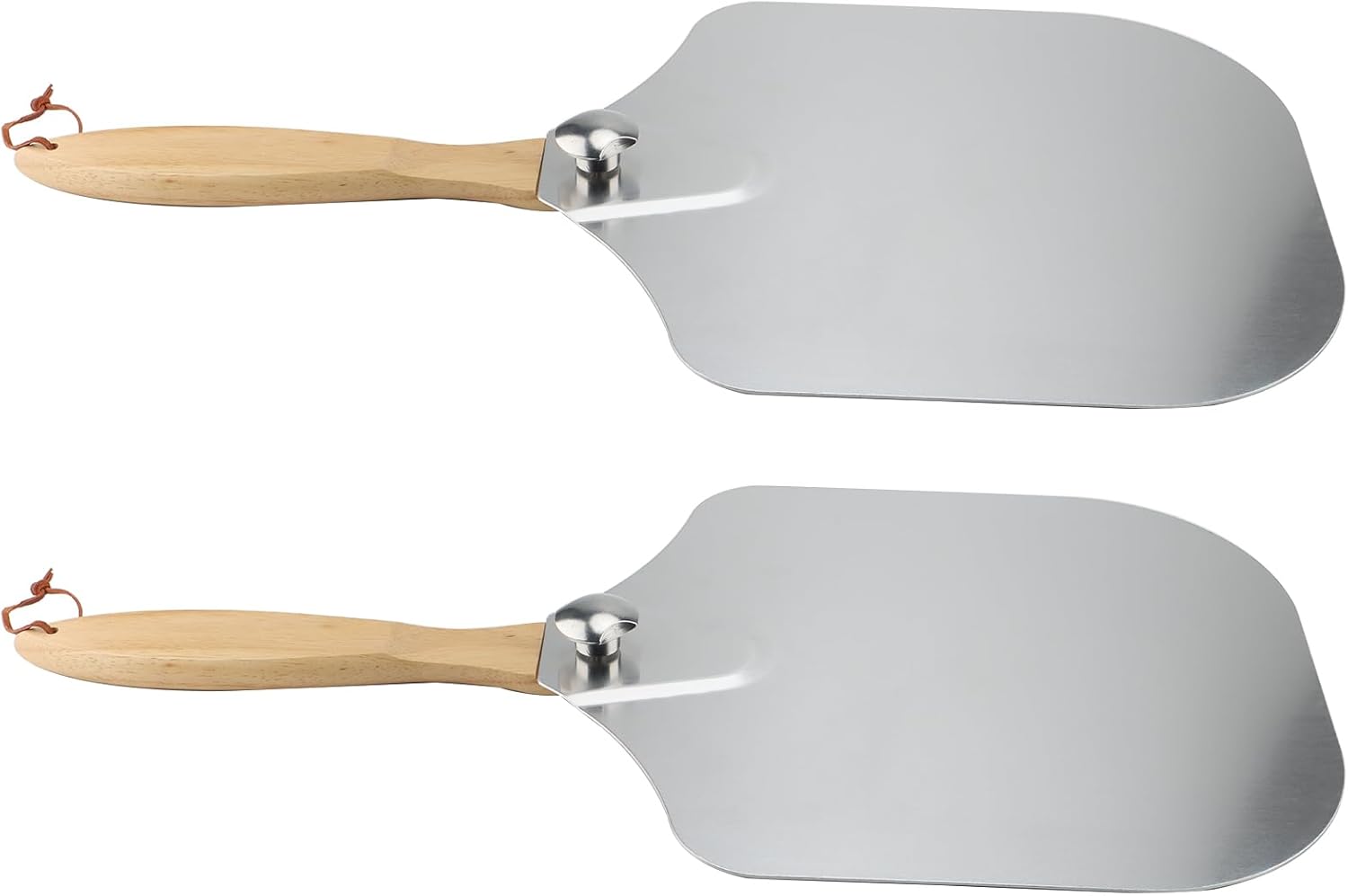 4 unidades de 12 x 14 pulgadas para pizza con 2 basculantes para cortar pizza, pala de pizza de metal de aluminio con mango de madera plegable para