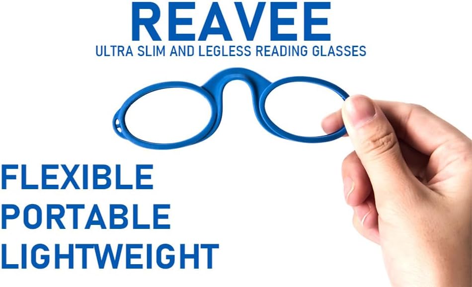 REAVEE Lentes de lectura ultra delgados sin brazos para hombres y mujeres, lectores pequeños y planos, tamaño de bolsillo compacto con soporte