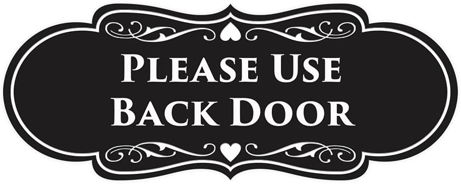 Signs ByLITA Designer Please Use – Puerta trasera (negro) – Pequeño, 1 paquete