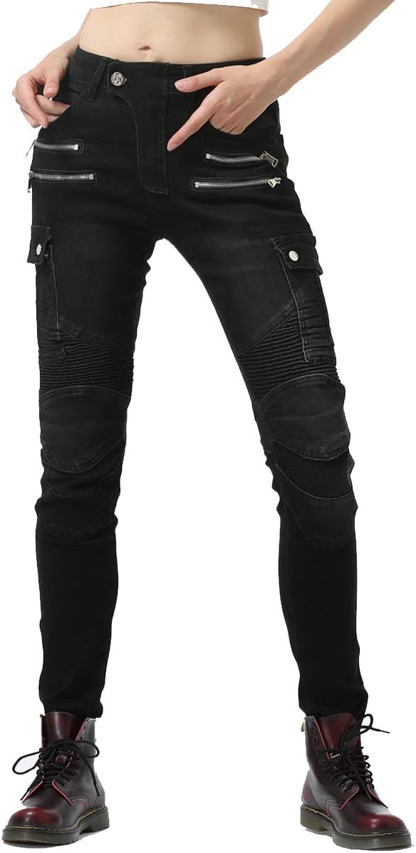 Pantalones de motociclista para mujer, pantalones de protección para ciclismo