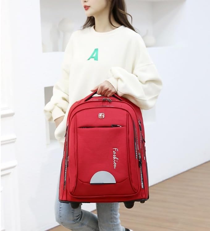 Mochila rodante, bolsa grande para laptop, maletín con ruedas para mujeres y adultos, carrito de viaje para oficina, mochila impermeable con ruedas,