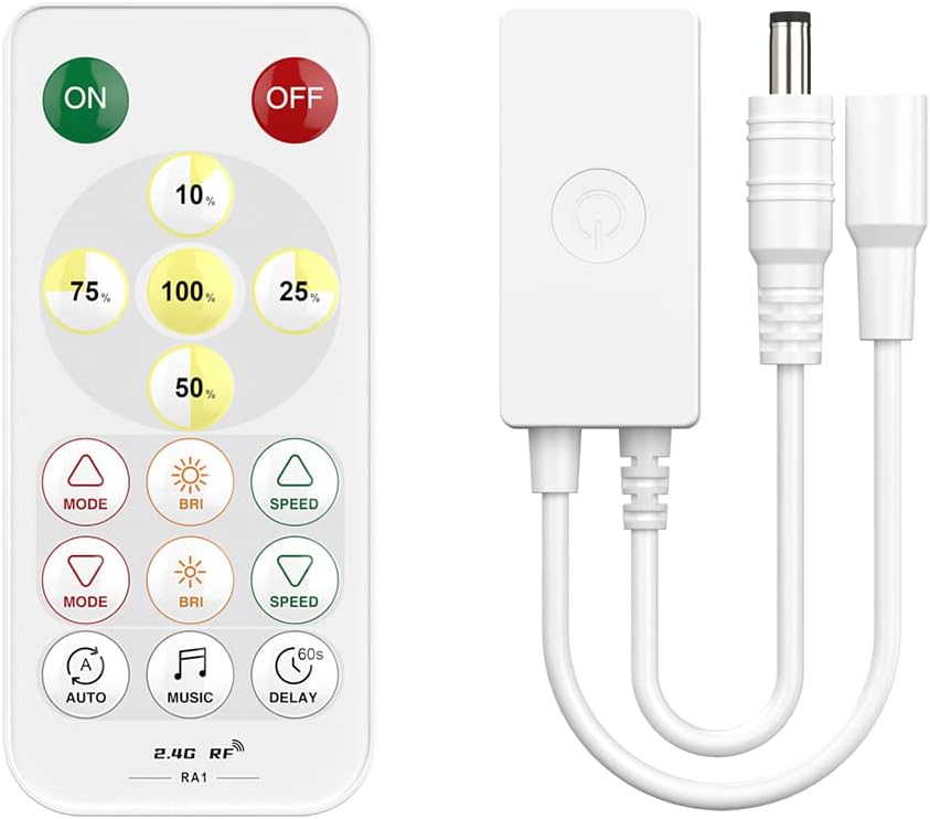 SP641E Controlador LED Bluetooh Soporte PWM Monocromo RF16Keys Tira LED Regulador de brillo para FCOB 3014 5630 5730 3528 Señal Color Tiras LED