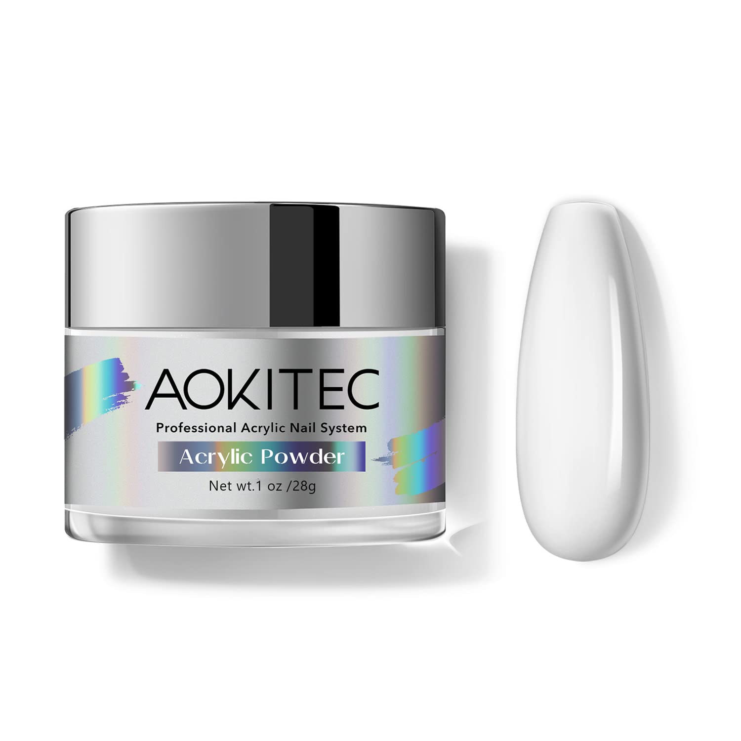 Aokitec Polvo acrílico transparente  1.06 oz de polvo acrílico profesional para uñas, polvo acrílico duradero para extensión de uñas, manicura
