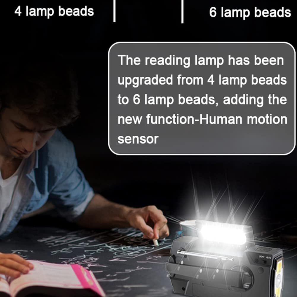 Radio multifuncional manivela solar manivela dinamo accionado AMFMradio meteorológica con luces LED 4000MAh