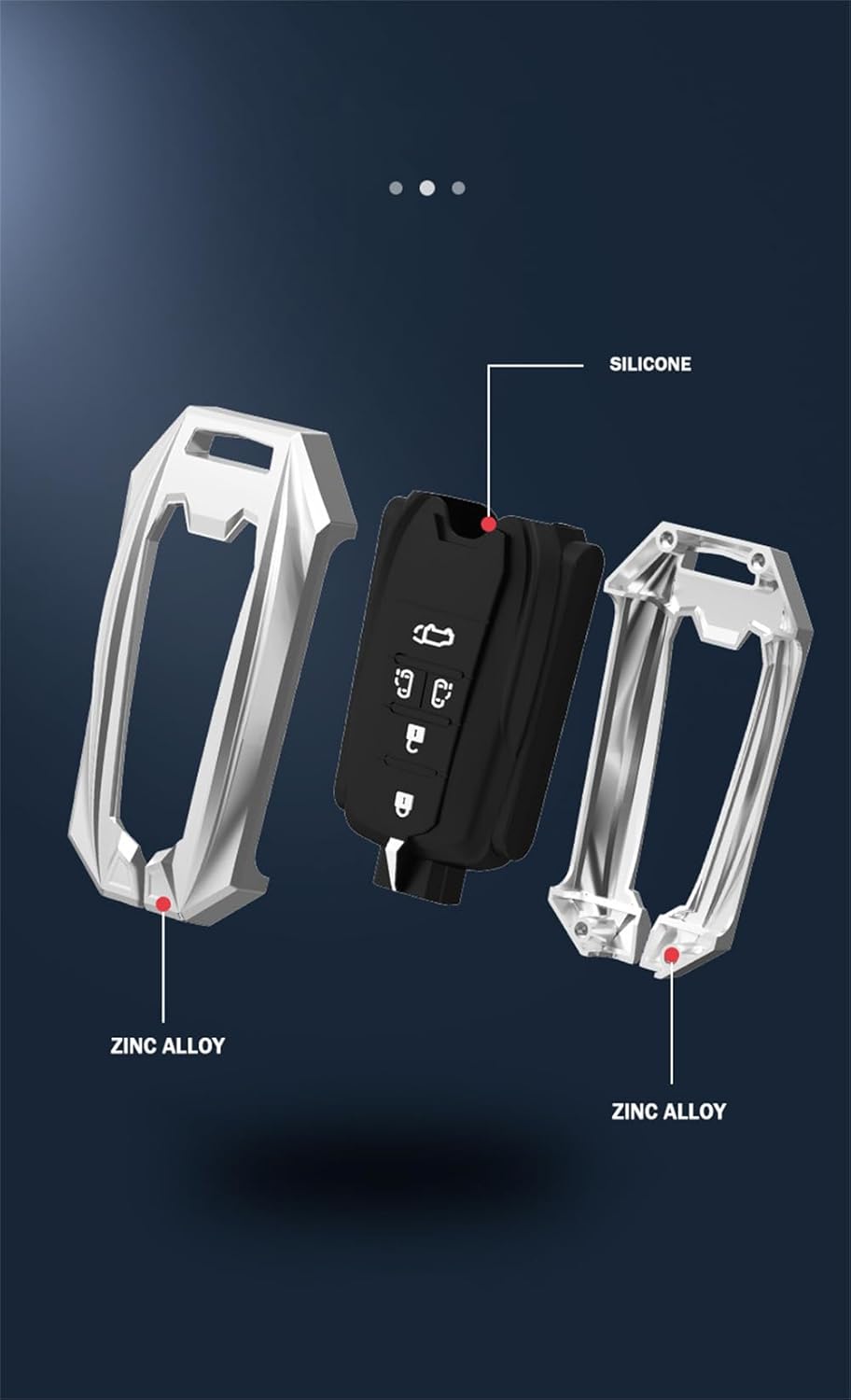 Funda de aleación de zinc compatible con Toyota Sienna 2021 2022 2023 6 botones