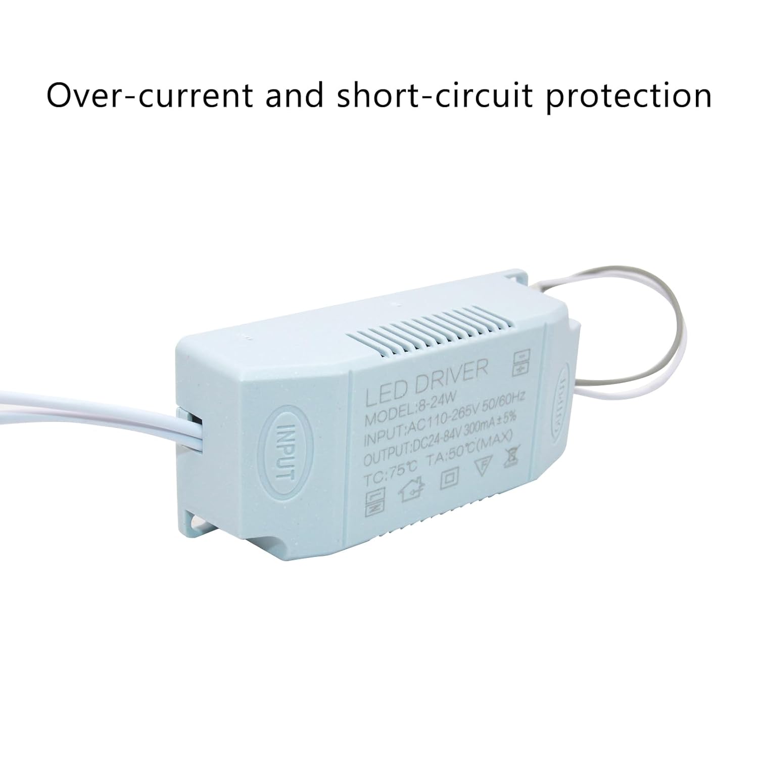 8-24W LED Driver 300mA Corriente constante de alta potencia AC 100-265V Salida 24-36V DC Conector Fuente de alimentación externa Lámpara de techo