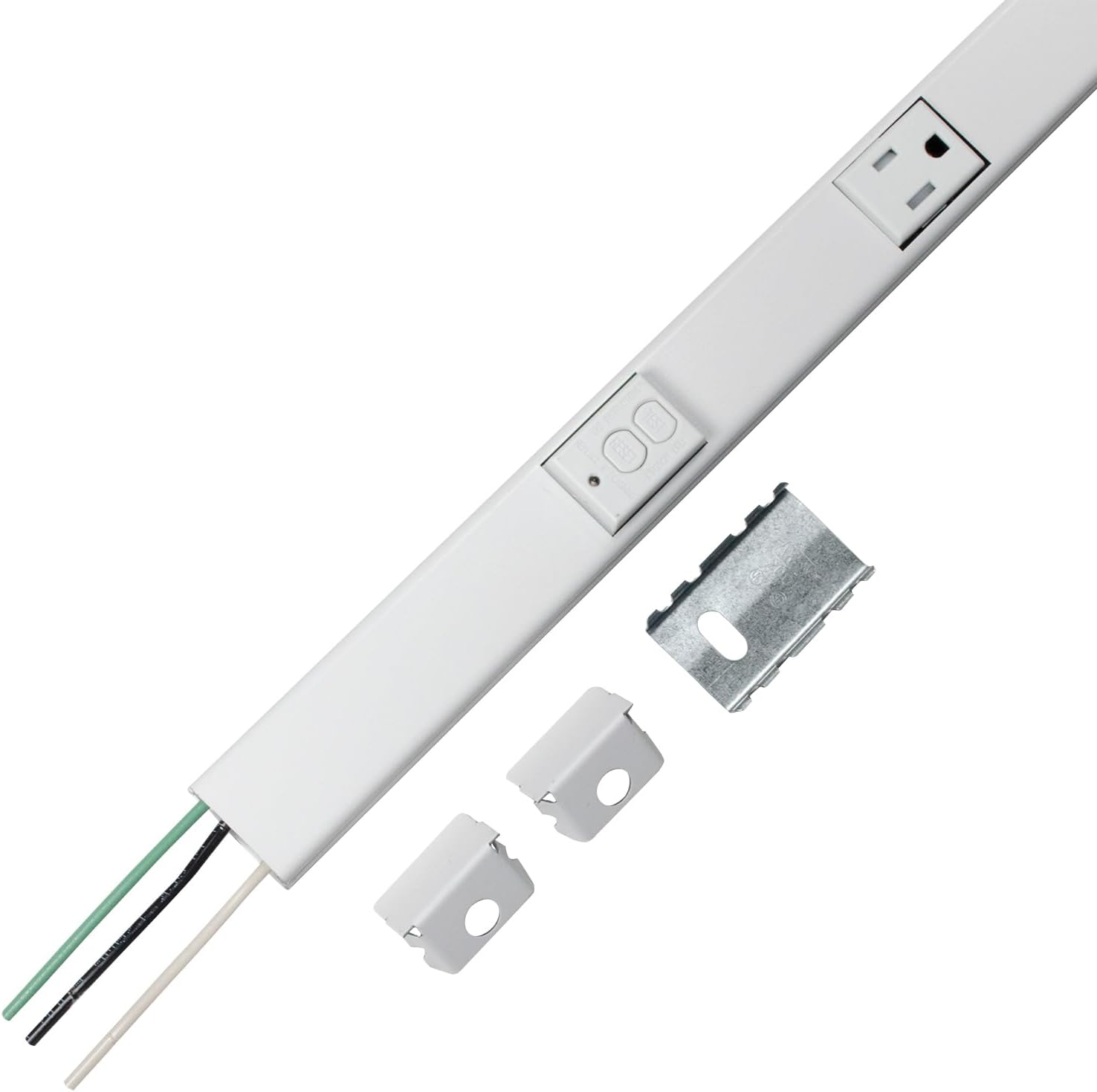 Legrand Wiremold WH20GB306TRGFI6 Plugmold Serie 2000 Regleta de alimentación cableada de 3 pies con 5 tomas resistentes a manipulaciones y