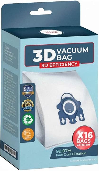 5-Star GN – Bolsas para aspiradora 3D compatibles con Miele Classic C1, Complete C1, Complete C2, Complete C3, S227S240, S270, S400, S2, S5, S8