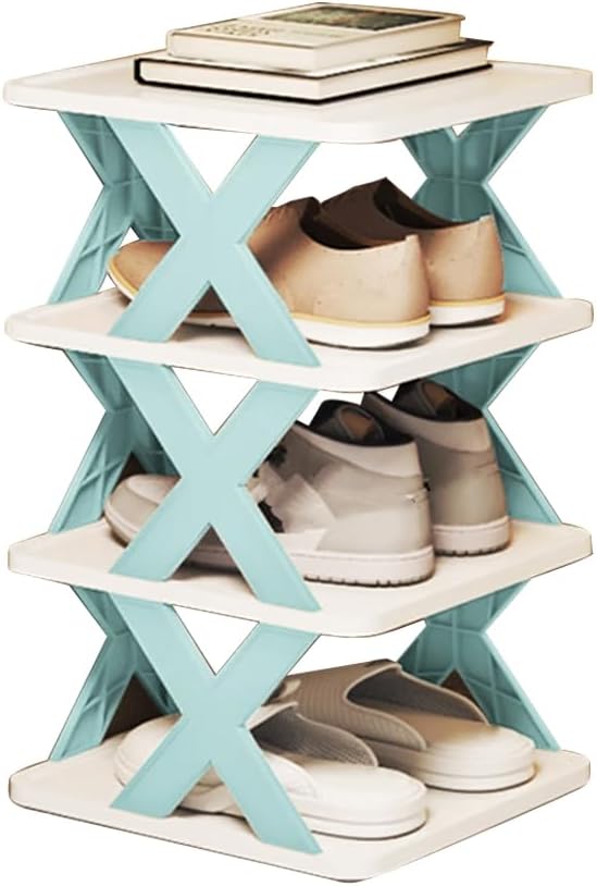 Organizador de almacenamiento de zapatos de varias capas, zapatero estrecho y vertical, pequeño soporte vertical para zapatos, organizador de