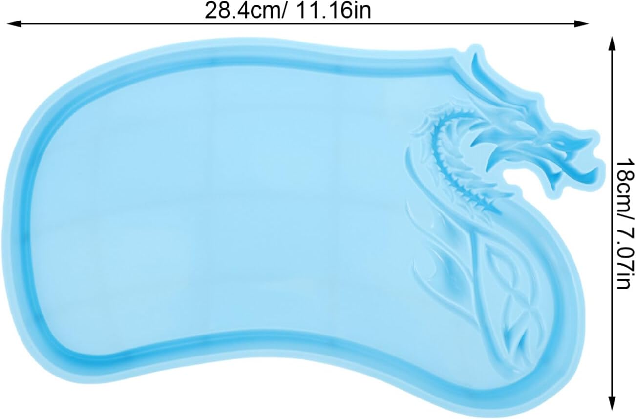 Molde de silicona en forma de dragón, molde de resina de resina epoxi, molde de tabla de servir para almacenamiento de joyas, decoración del hogar