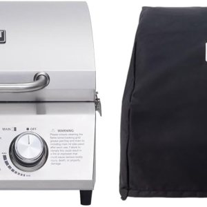 Monument Grills Parrilla de gas propano de mesa para acampar portátil al aire libre Cocinar con cubierta de barbacoa (2 artículos) Monument Grills Parrilla de gas propano de mesa para acampar portátil al aire libre Cocinar con cubierta de barbacoa (2 artículos)