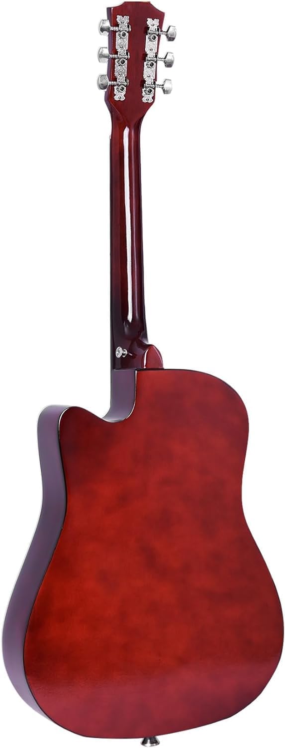Rosefinch Guitarra acústica de 38 pulgadas, tamaño 34, para principiantes, adultos, niños, viajes, con kit de iniciación de correa de guitarra