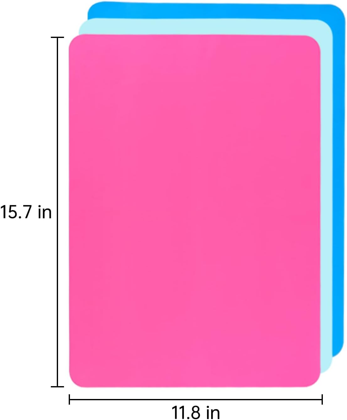 IKOCO – Paquete de 3 tapetes de silicona para manualidades, 15.7 x 11.8 pulgadas, tapetes de silicona a granel antideslizantes y antiadherentes para