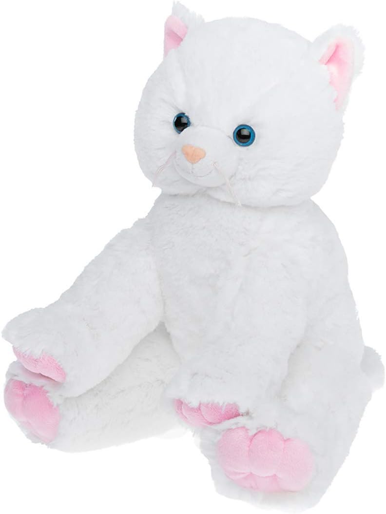Peluche de gato blanco feliz de 16 pulgadas – We Stuff ‘Em…You Love ‘Em