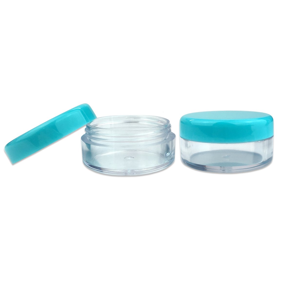 50 tarros redondos de acrílico vacíos de 5 gramos (0.17 oz)  Contenedores de plástico sin BPA para cosméticos, loción, crema, maquillaje, cuentas,
