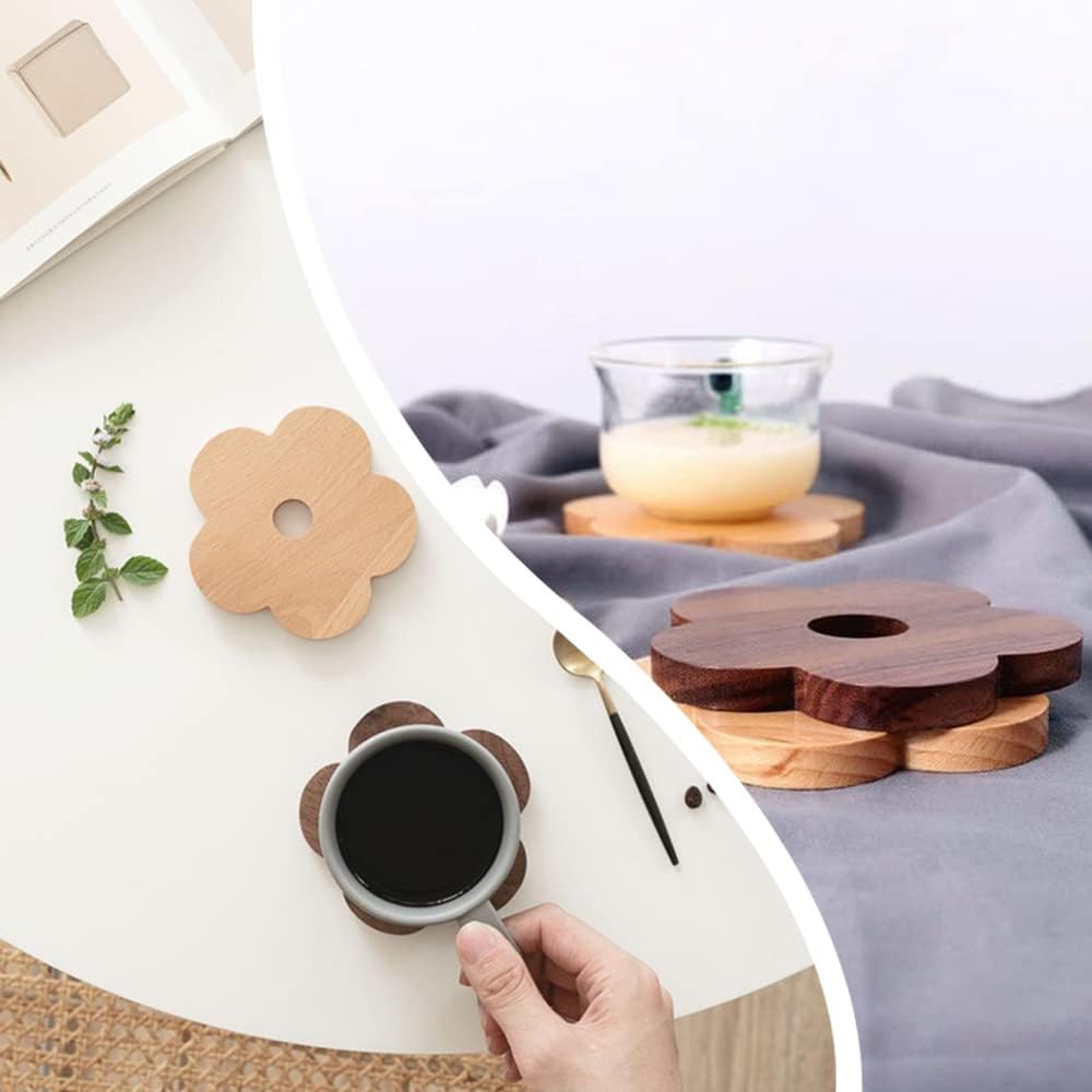 Estera de taza de café, posavasos de té de nogal negro, tapete creativo para bebidas para mesa de café, restaurantes, hoteles
