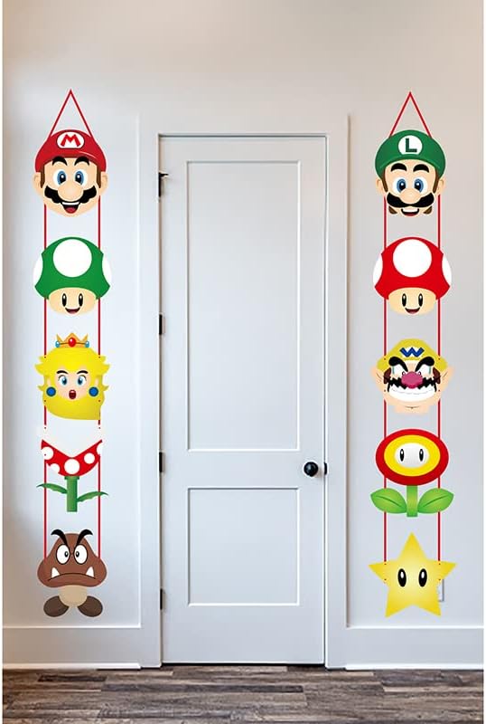 Letrero para puerta, decoración de fiesta de cumpleaños para colgar al aire libre, porche, juegos, decoración temática de videojuegos