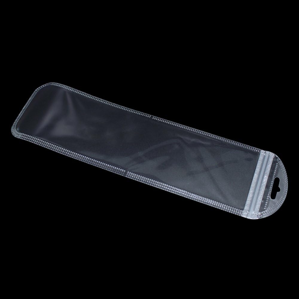 PABCK 100 bolsas autosellables con agujero para colgar, bolsa resellable con cierre de cremallera, bolsa colgante de plástico transparente para