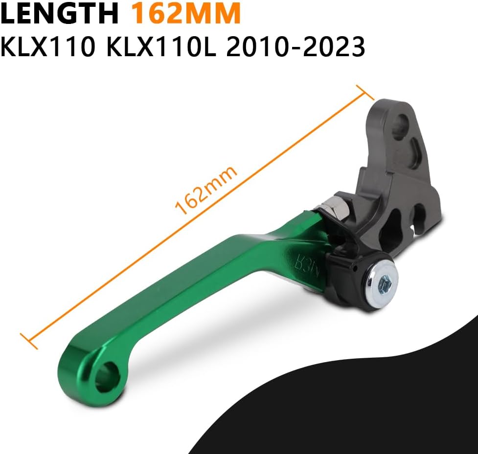 JFG RACING Palanca de freno de motocicleta Palancas plegables CNC para KLX 110 KLX110 KLX110L 2010-2023 Verde