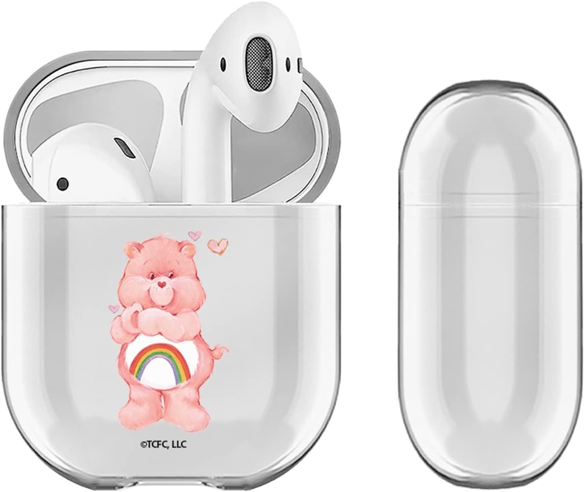 Head Case Designs Funda de carga con licencia oficial de Care Bears Cheer Classic de cristal duro transparente compatible con Apple AirPods 1 1