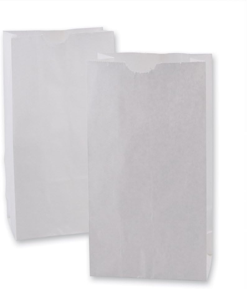 Green Direct, bolsas de almuerzo de papel resistente, ideal para todas las edades (50unidades), S, Blanco