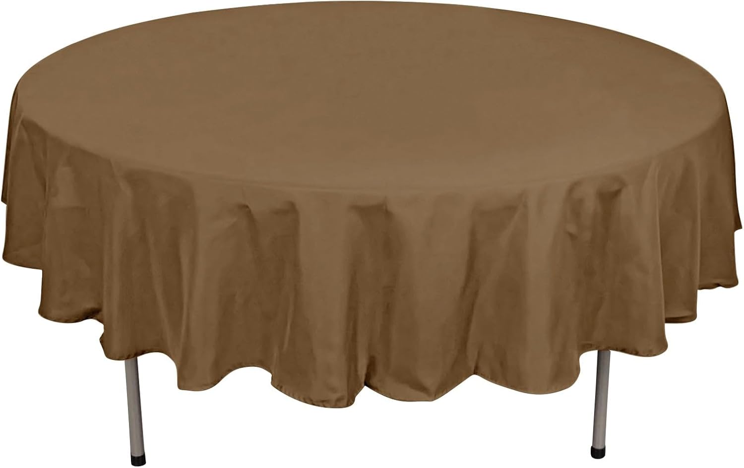 Efavormart – Mantel redondo de poliéster color gris pardo de 90 pulgadas, mantel de lino reutilizable para mantel de baby shower, boda, fiesta de