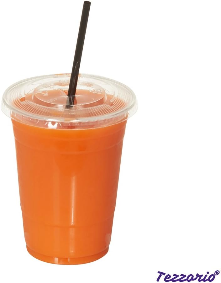 (100 unidades) Vasos de plástico transparente de 16 onzas, vasos desechables de PET transparente para bebidas frías, café helado, jugo, refrescos,
