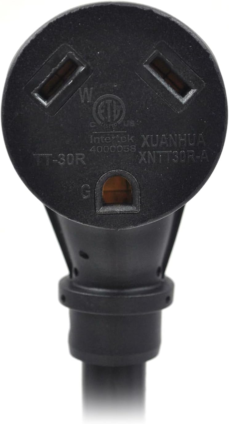 Cable adaptador de generador RV de 4 clavijas a 30 amperios con mango de agarre, bloqueo giratorio L14-30P macho a TT-30R hembra, resistente STW 10