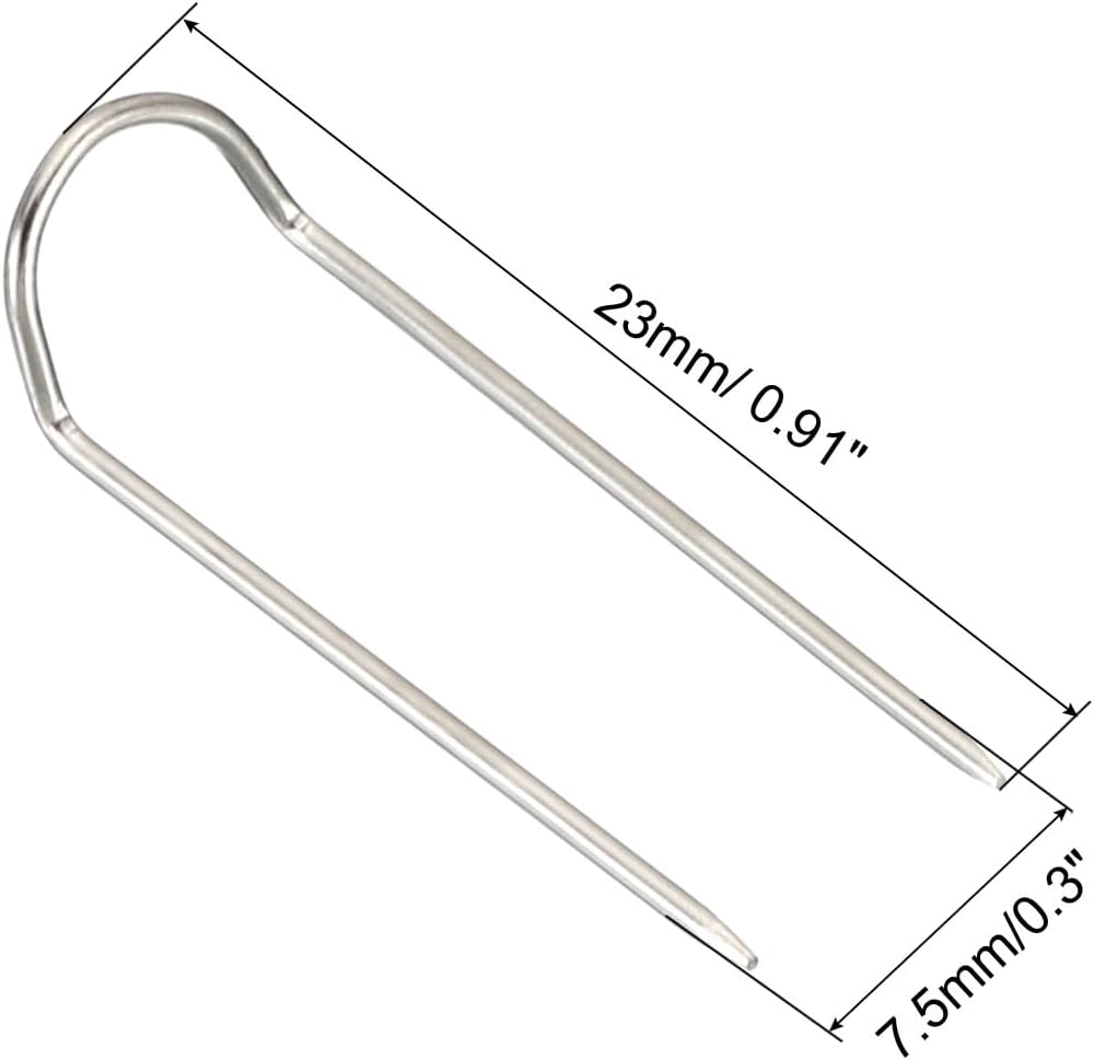 PATIKIL Pasadores de horquilla, 200 pines de acero inoxidable para coser en U de 0.9 pulgadas, pasadores de doble bloqueo para coser joyas, tela,