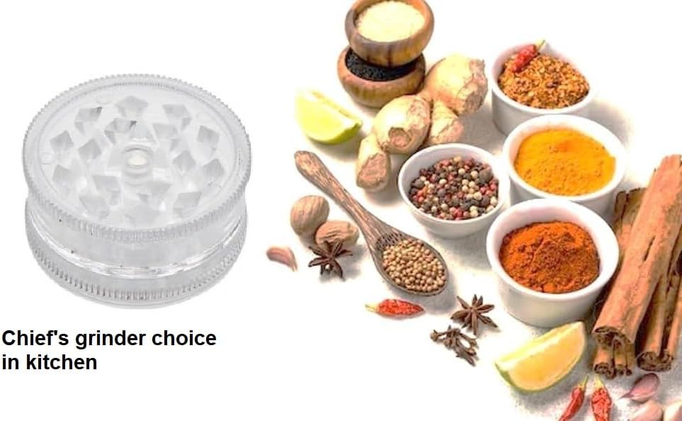 Molinillo de especias de cocina acrílico 2pc con imán color transparente