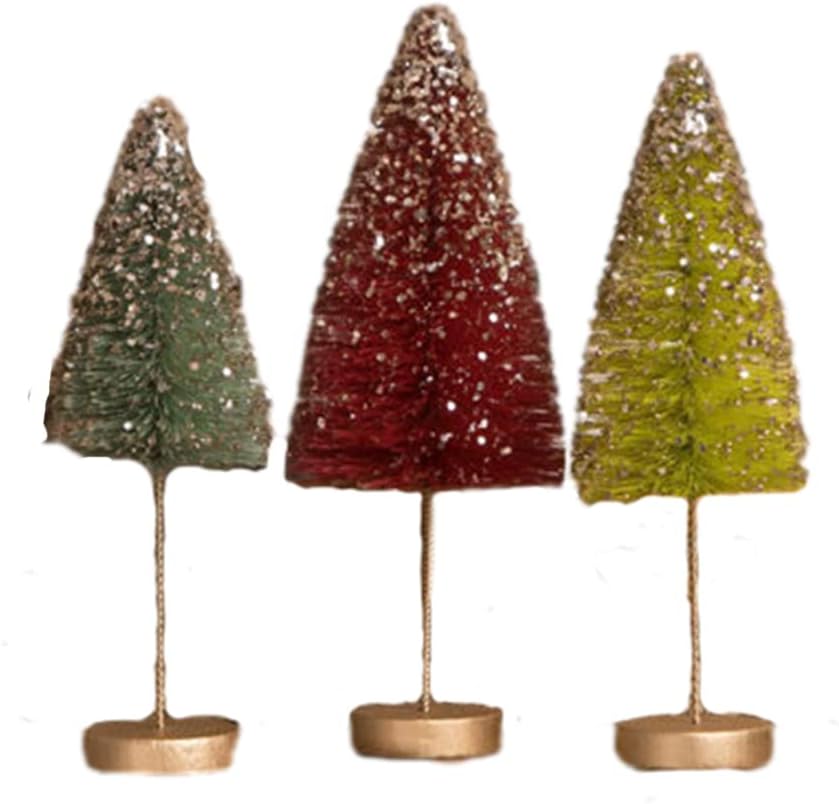 Bethany Lowe Jewel – Juego de 3 árboles de cepillo para botella de tallo largo