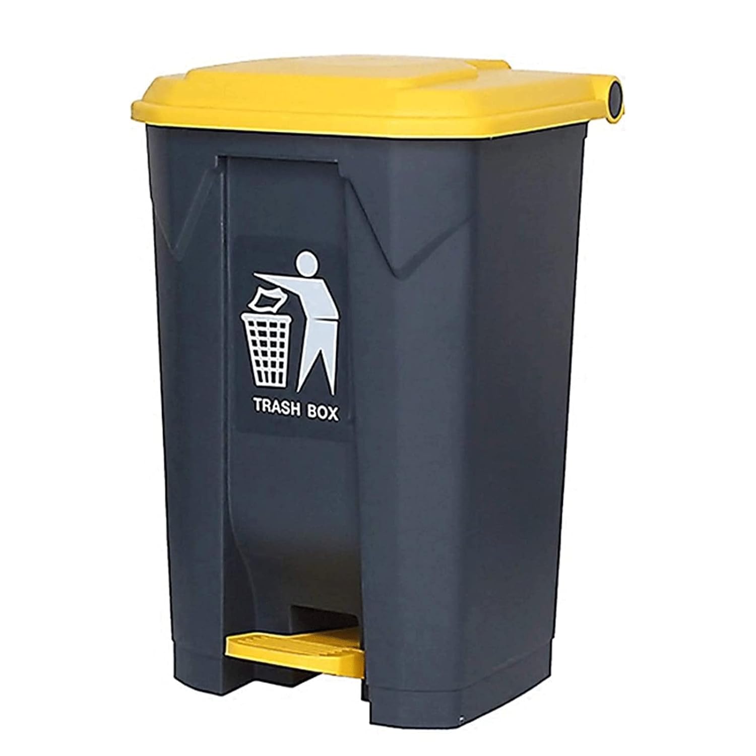 TISTIK Bote de basura de plástico para exteriores, cubo de basura grande tipo pedal comercial para exteriores con tapa de 11.817.9 galones, cubo de