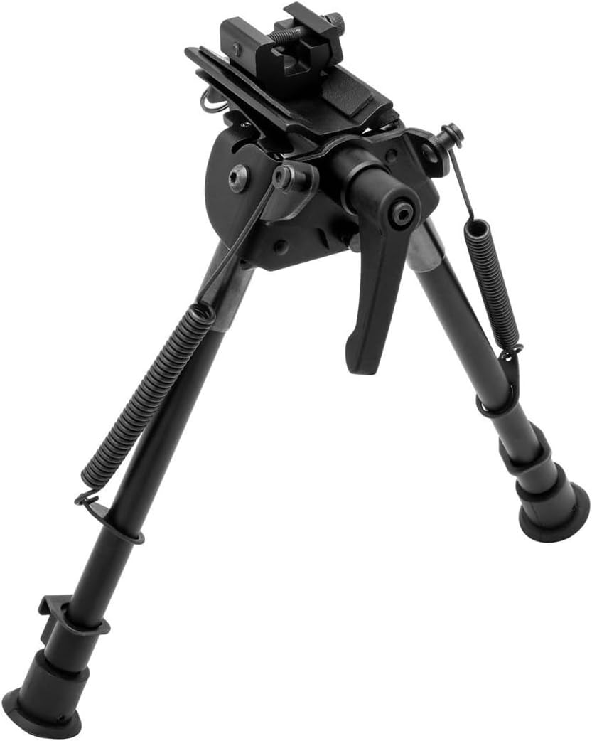 TRUGLO Tac Pod All-Metal Adjustable Lightweight Versatile Durable Portable Rifle Bipod for Bench or Prone Shooting – Base Style & Leg Length Options
