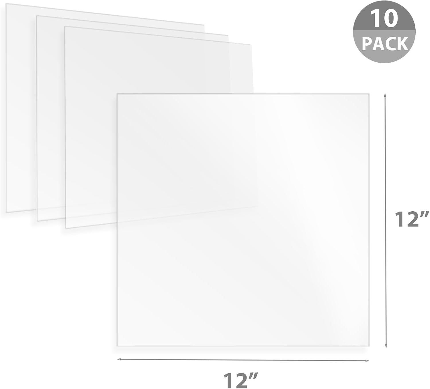 Paquete de 10 plantillas en blanco de 7 mil 12 x 12 pulgadas de material transparente Mylar para plantillas, hojas de plantillas transparentes