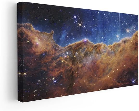 CanvasWAY – Imágenes del telescopio espacial James Webb de la NASA de la Nebulosa Carina, imagen artística de pared sobre lienzo para decoración del