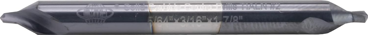 Taladros centrales de carburo sólido de CME 5 piezas, tamaño No. 2, recubierto de TiAlN