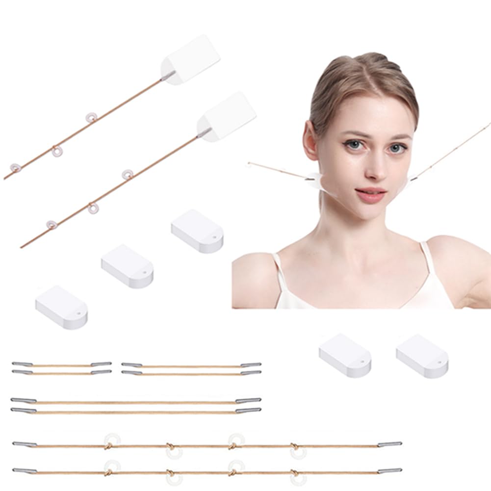 Cinta de estiramiento facial invisible, cintas invisibles de estiramiento facial y bandas en forma de V, herramientas faciales para arrugas, ojos,