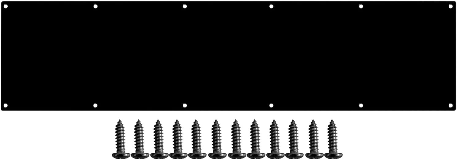 GALOFAY Placa de puerta de 10 x 34 pulgadas, protector de placas decorativas de acrílico negro mate para puertas delanteras de 36 pulgadas, grosor