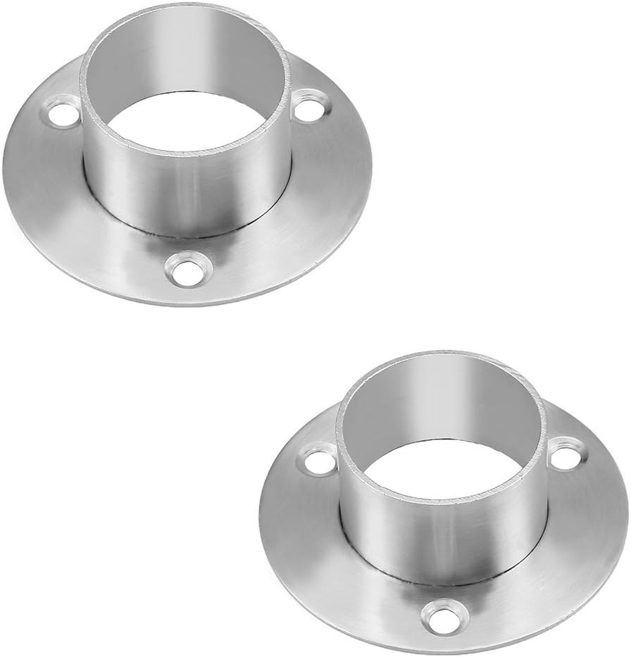 uxcell Soporte de tubo de armario, 1.535 in de diámetro, zócalo de soporte de barra de riel montado en la pared 2pcs