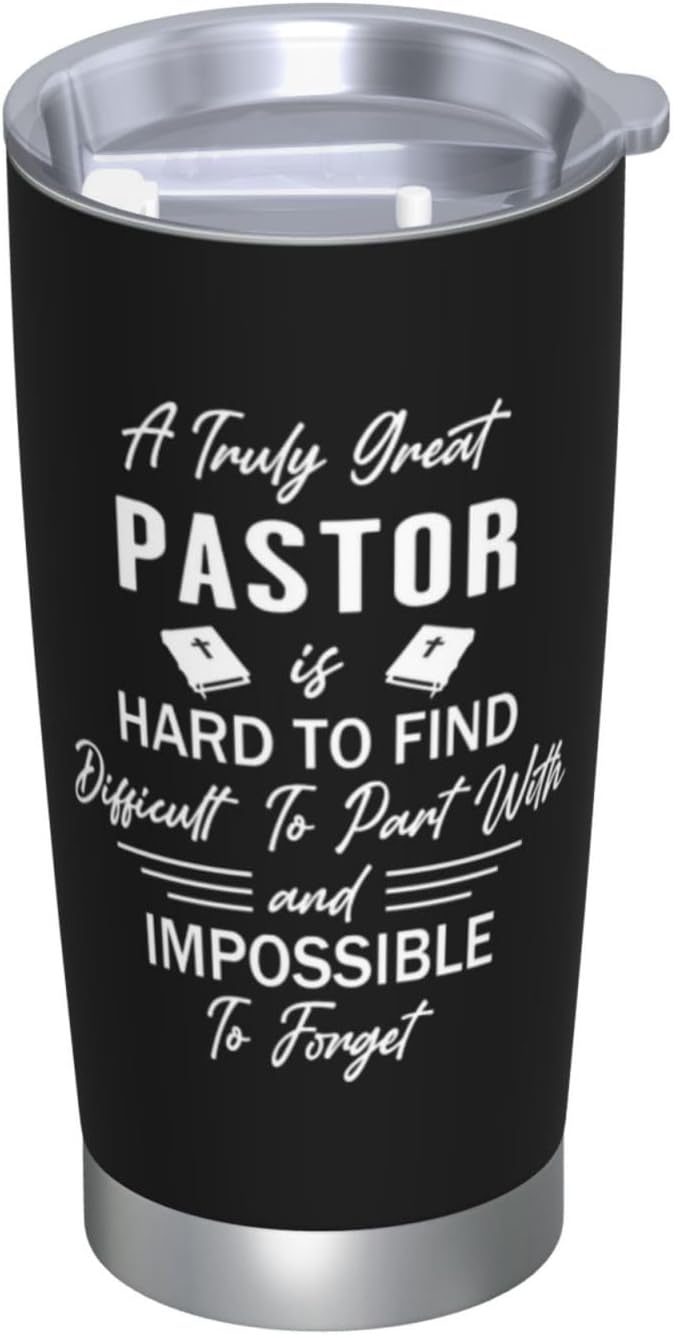 Regalos de agradecimiento para pastores, regalos para pastor para hombres, regalos para pastor, vaso de acero de 20 onzas con tapa, regalos