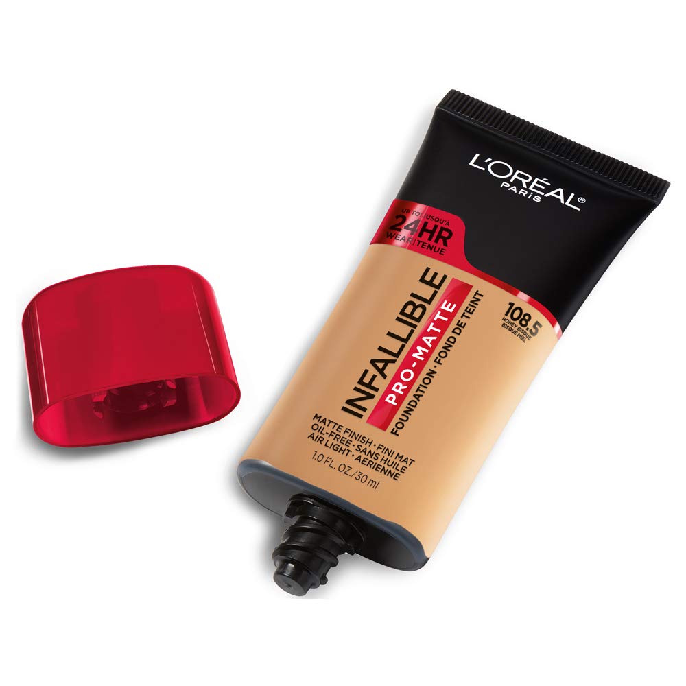 L’Oreal Paris Cosmetics Makeup Infallible Pro-Matte Liquid Longwear Foundation, Honey Bisque, 1 onza líquida