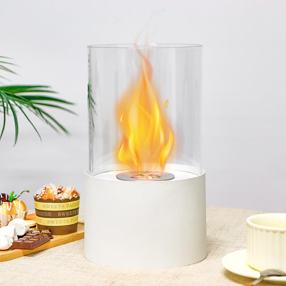 NEWIMAGE Cuenco de fuego de mesa de 6.5 pulgadas de D, chimenea de mesa, chimenea de bioetanol sin ventilación de combustión limpia para interiores