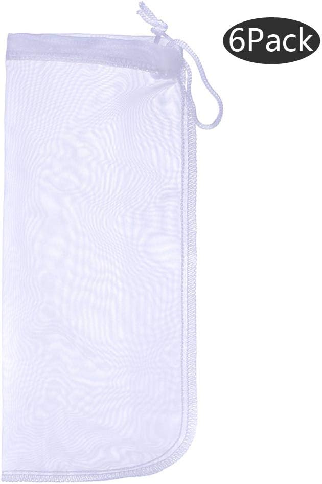 ALEGI Bolsa de filtro para medios para acuario, extra fina, reutilizable de 180 micras con cordón, bolsas de filtro de malla para filtro de resinas