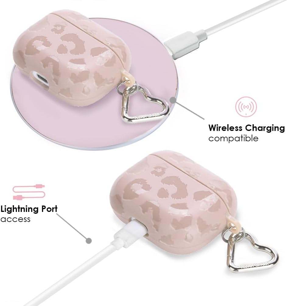 Velvet Caviar AirPods Pro Funda con llavero – Fundas protectoras rígidas compatibles con Apple Airpod Pro (leopardo nude)
